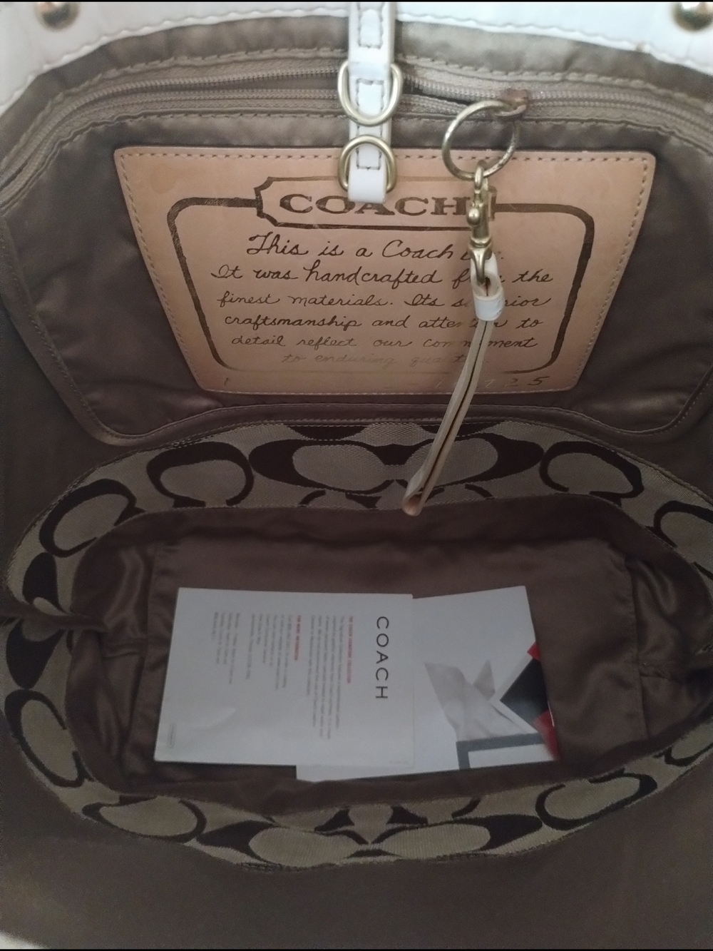 Coach Special Edition Signature Canvas Tote in Brown and Cream - Picture 9 of 9